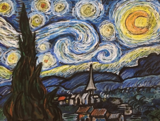 starry night oil pastel