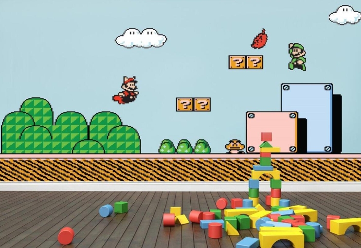 mario brothers mural