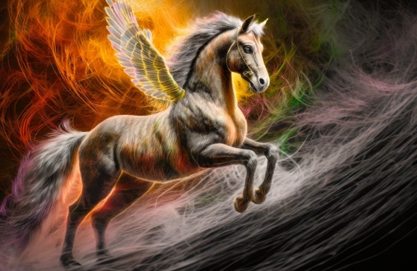 winged horse art